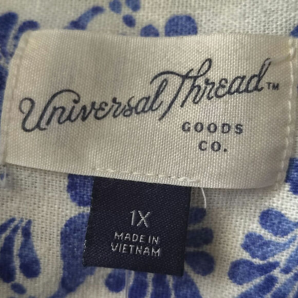 Universal Threads Linen Button Down Blue Womens Plus 1X - Picture 4 of 5